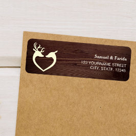 Elegant Deer Heart Rustic Wood Wedding