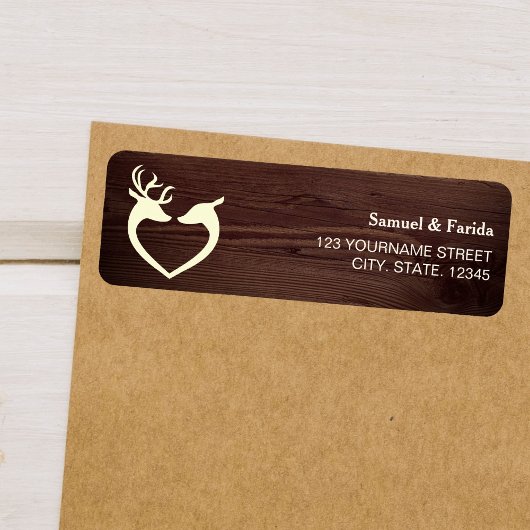 Elegant Deer Heart Rustic Wood Wedding