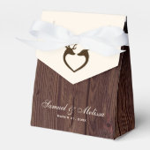 Elegant Deer Heart Rustic Wood Wedding Geschenkschachtel (Vorderseite)