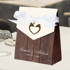 Elegant Deer Heart Rustic Wood Wedding Geschenkschachtel