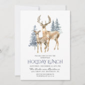 Elegant Deer Pine Tree Weihnachtsfest Einladung (Vorderseite)