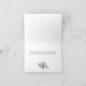 Elegant Deer Poinsettia Frohe Weihnachtsgrüße Feiertagskarte (Innenseite)