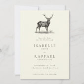 Elegant Deer Rustic Hunting Woodland Wedding Save The Date (Vorderseite)