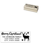Elegant Deer Silhouette Frohe Weihnachtsadresse Gummistempel (Stempel)