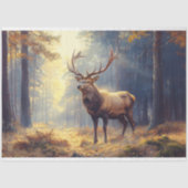 Elegant Deer Stag im Wald Dekoupage Seidenpapier (Vorderseite)