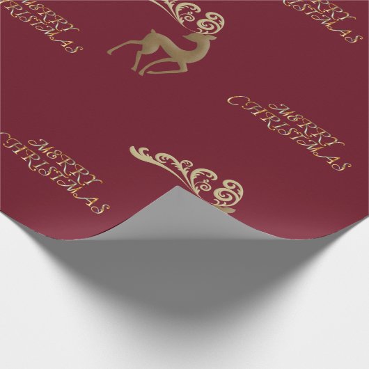 Elegant Deer Wrapping Paper Geschenkpapier (Ecke)
