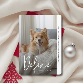 Elegant Definition Naughty Funny Christmas Dog Fot Feiertagskarte