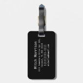 Elegant dekoriert Golden RF Mit Monogramm Gepäckanhänger (Rückseite vertikal)