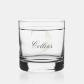 Elegant dekoriert Schwarzes Monogramm C Whiskyglas (Rückseite)