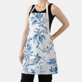 Elegant Delft Blue and White Floral Schürze (InSitu)
