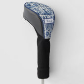 Elegant Delft Tiles Personalisiert Golf Headcover (angewinkelt)