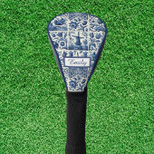 Elegant Delft Tiles Personalisiert Golf Headcover