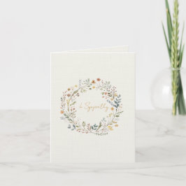 Elegant delicate floral wreath Sympathy card Dankeskarte