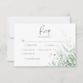 Elegant Delicate Greenerity Ferns Dinner RSVP Karte (Vorderseite)