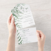 Elegant Delicate Greenerity Ferns Kein Abendessen All In One Einladung (Abreißen)