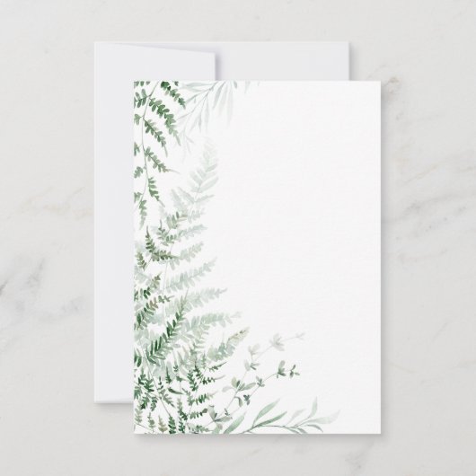 Elegant Delicate Greenerity Ferns Wedding Save The Date (Rückseite)