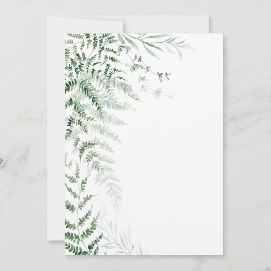 Elegant Delicate Greenery Ferns Bridal Brunch Einladung (Rückseite)