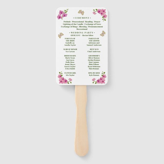 Elegant Delicate Purple Orchids Wedding Program Fächer (Rückseite)