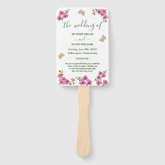 Elegant Delicate Purple Orchids Wedding Program Fächer (Vorderseite)