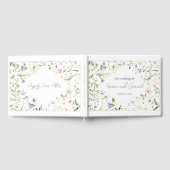 Elegant Delicate Watercolor Wildflower Wedding Gästebuch (Voll)