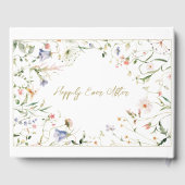 Elegant Delicate Watercolor Wildflower Wedding Gästebuch (Rückseite)