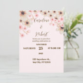 Elegant Delikat und romantisch, diese blumenreiche Einladung (Stehend Vorderseite)