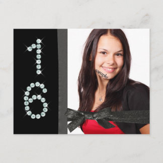 Elegant Deluxe 3 Foto Sweet 16. Geburtstag Einladung