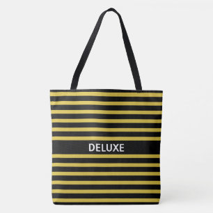 Elegant Deluxe auf schwarzen und goldenen gestreif Tasche