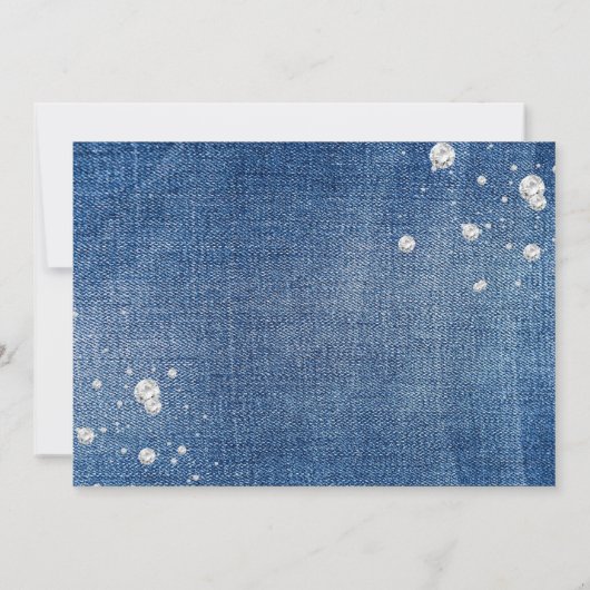 Elegant Denim and Diamonds Foto Einladung (Rückseite)