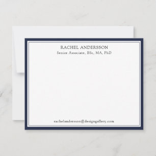 Elegant Denim Blue Beruflich Correspondence Mitteilungskarte