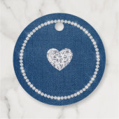 Elegant Denim und Diamonds Geschenkanhänger (Rückseite)