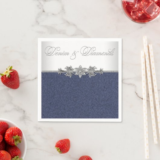 Elegant Denim und Diamonds Serviette (Beispiel)