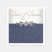 Elegant Denim und Diamonds Serviette (Vorderseite)