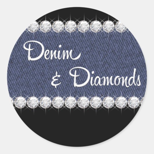 Elegant Denim und Diamonds Stickers (Vorderseite)
