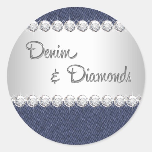 Elegant Denim und Diamonds Stickers (Vorderseite)