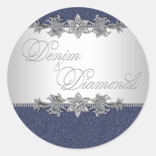 Elegant Denim und Diamonds Stickers