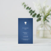 Elegant Dental | Blau Visitenkarte (Stehend Vorderseite)