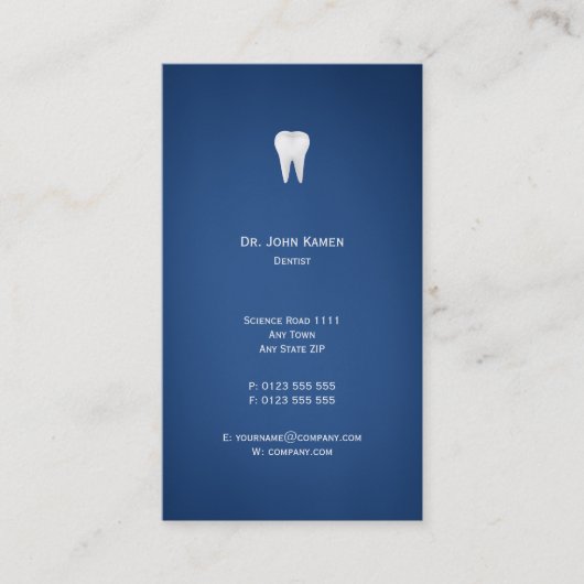 Elegant Dental | Blau Visitenkarte (Vorderseite)