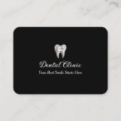 Elegant Dental Clinic Black Dentist QR Code Visitenkarte (Vorderseite)