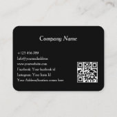 Elegant Dental Clinic Black Dentist QR Code Visitenkarte (Rückseite)