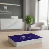 Elegant Dental Clinic Navy Blue Dentist QR Code Visitenkarte
