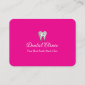 Elegant Dental Clinic Pink Dentist QR Code  Visitenkarte (Vorderseite)