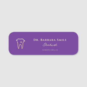 Elegant Dentist Royal Lila Tooth Zahnkosmetik Namensschild