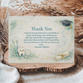 Elegant Dentist White Coat Graduation Dankeskarte