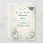 Elegant Dentist White Coat Graduation Einladung (Vorderseite)