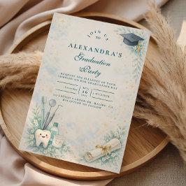 Elegant Dentist White Coat Graduation Einladung