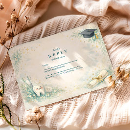 Elegant Dentist White Coat Graduation RSVP Karte