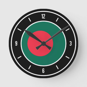 Elegant der Flagge von Bangladesch Runde Wanduhr