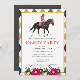 Elegant Derby Horse Racing Party Invitation Einladung