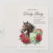 Elegant Derby Party  Einladung (Vorne/Hinten)